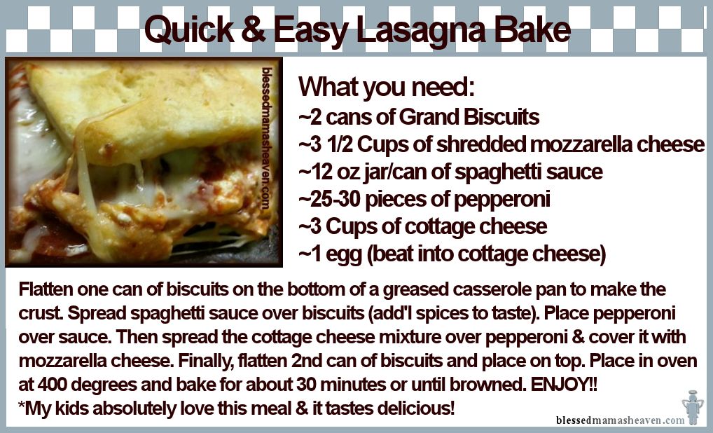 Quick & Easy Lasagna Bake